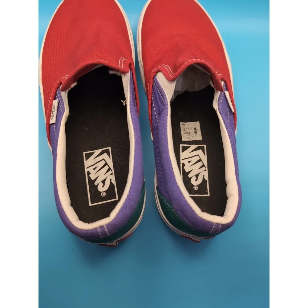 platform multicolor red purple green vans is mens‎ 6 women's 7.5